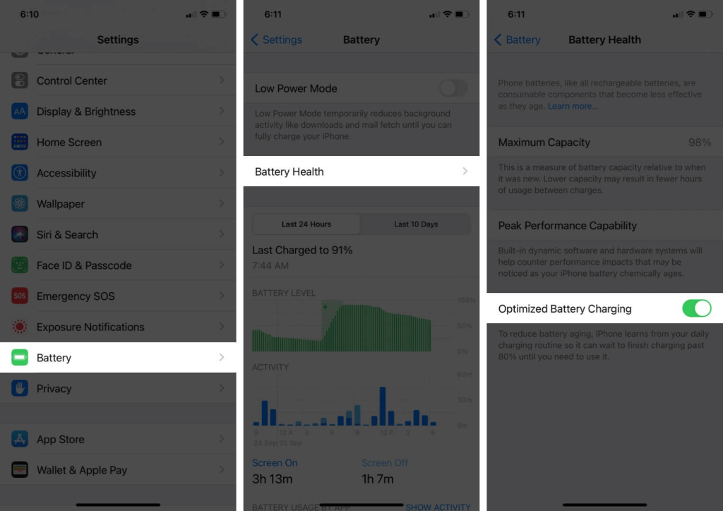 Activate Optimized Battery Charging