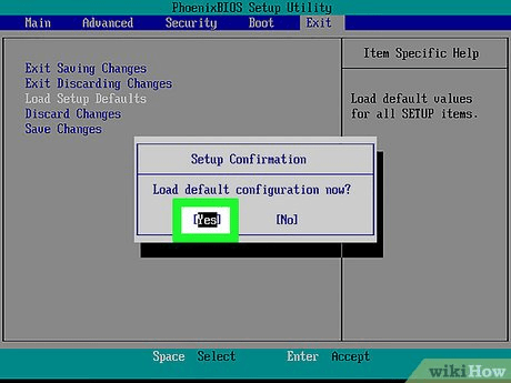 BIOS to default settings