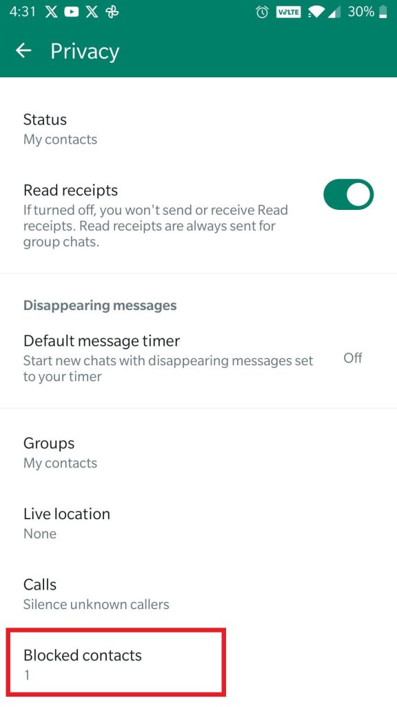 Blocked Contacts