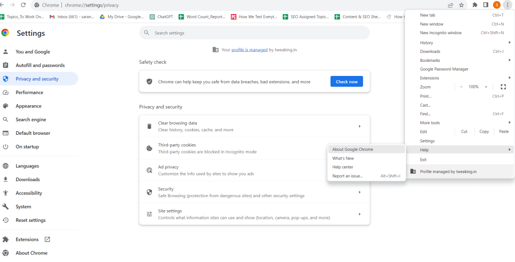 Chrome pages Not Loading