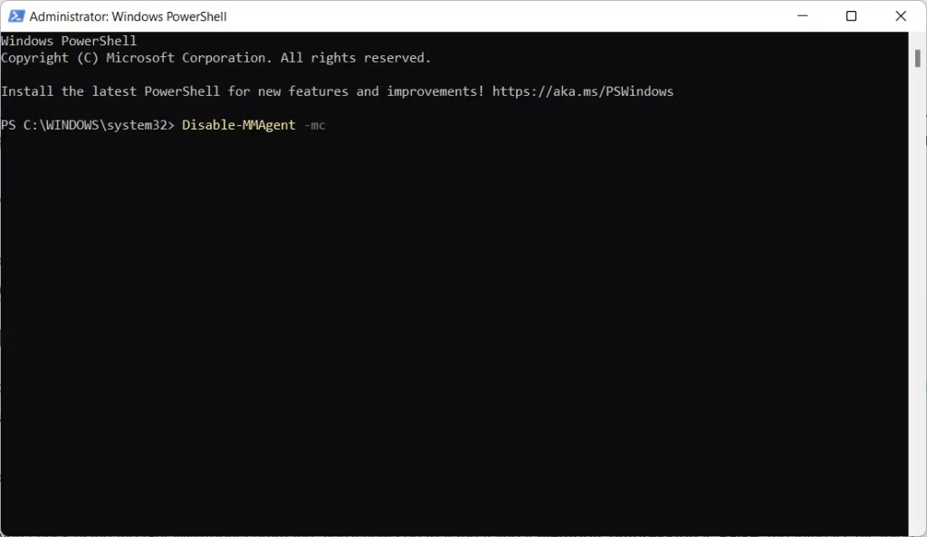 Disable-MMAgent