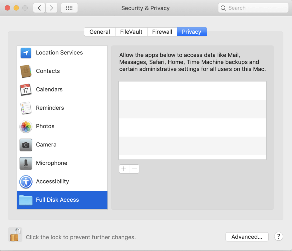 Full Disk Access