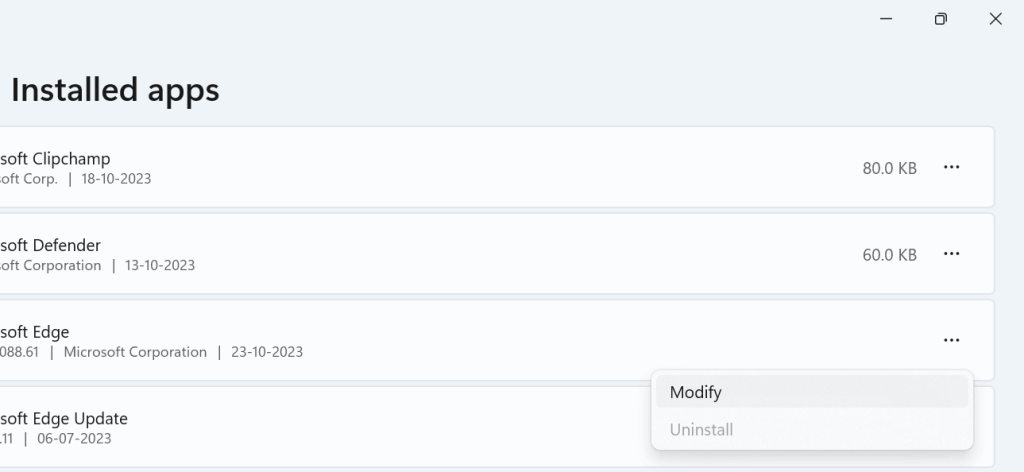 Installed app