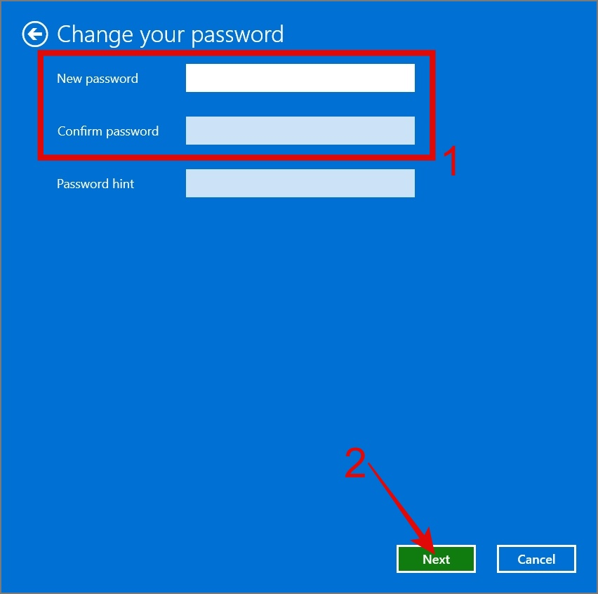New password