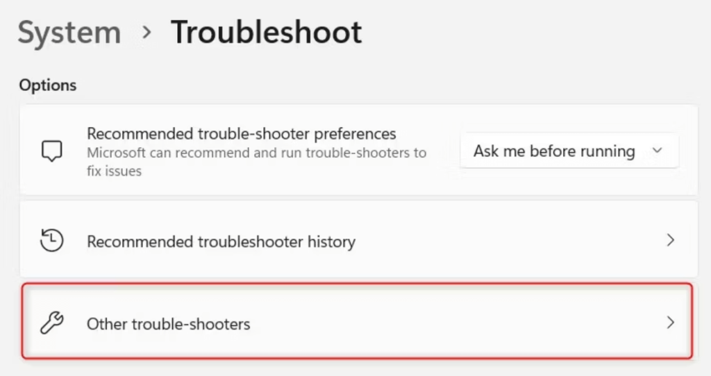 Other Troubleshooters