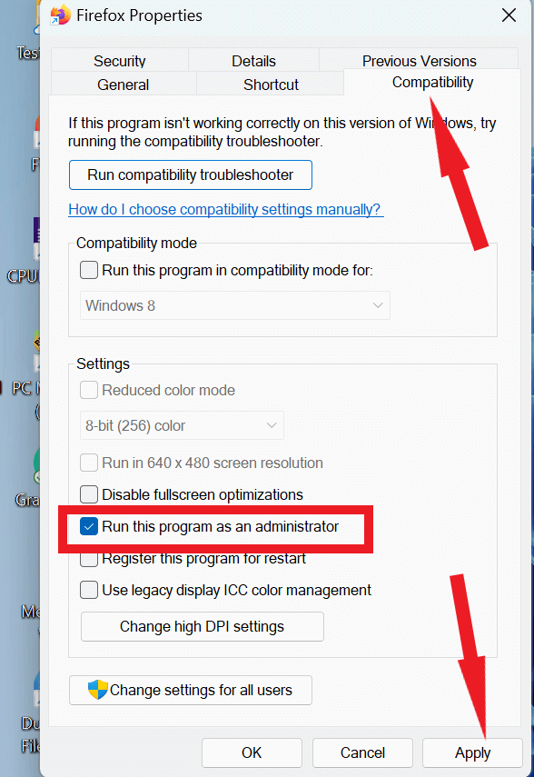 Run this program as an administrator