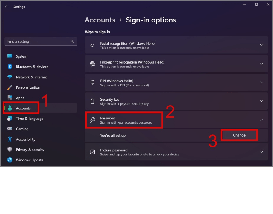 Sign-in options