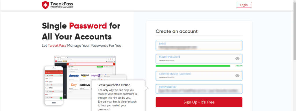 Store password