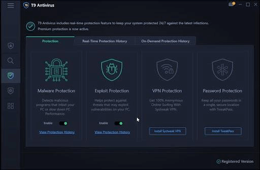 T9 Antivirus Interface