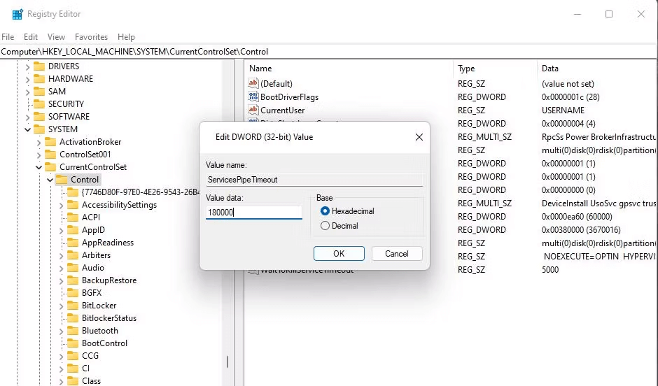 Windows Registry Editor