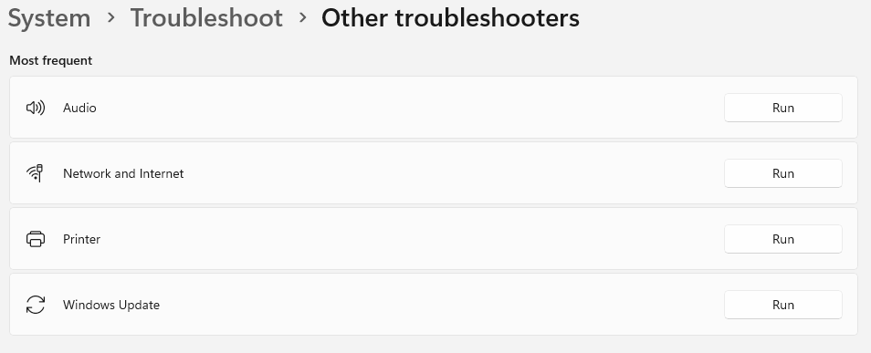 Windows Update troubleshooter