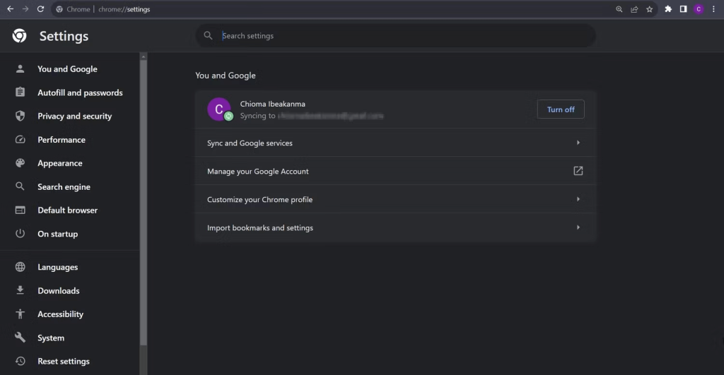 Chrome menu icon