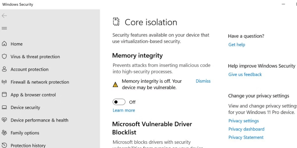 Core Isolation