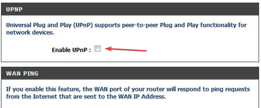 Enable UPnP