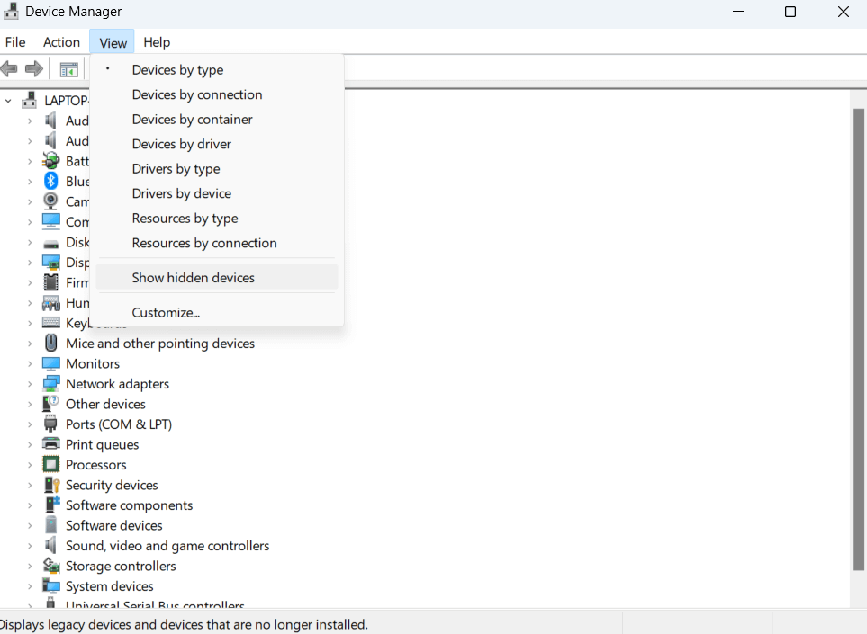 Show hidden files