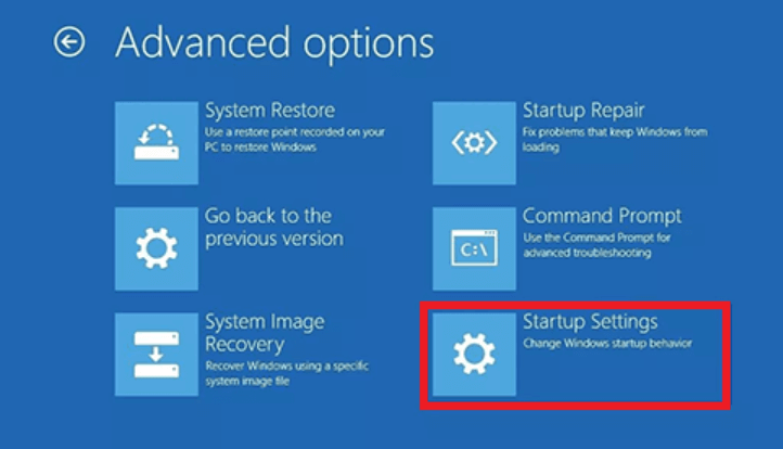 Startup Settings