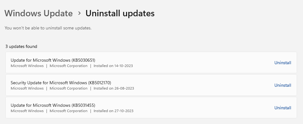 Uninstall