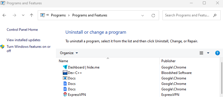 installed updates