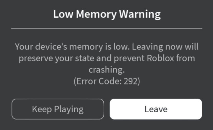 low on memory