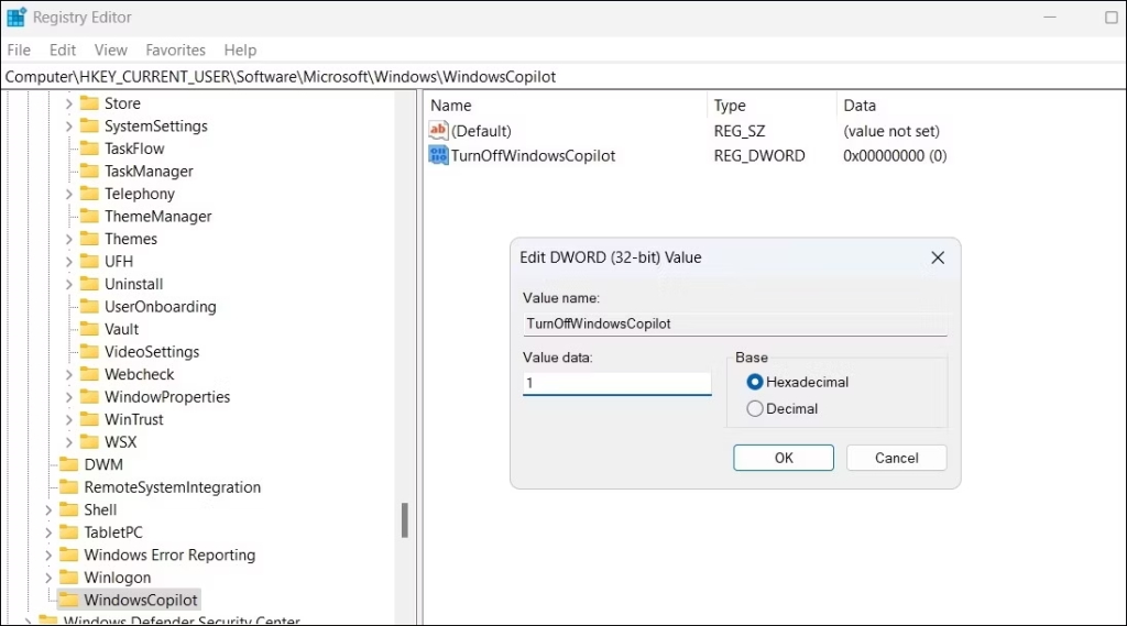 registry editor