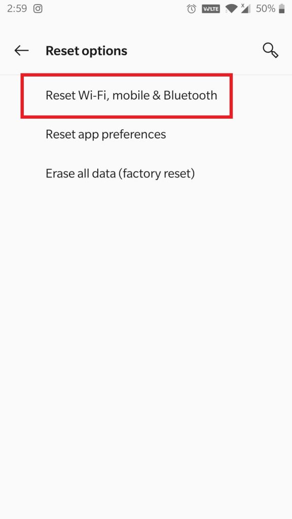 reset wifi