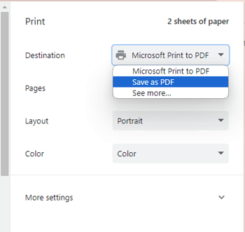 save as pdf