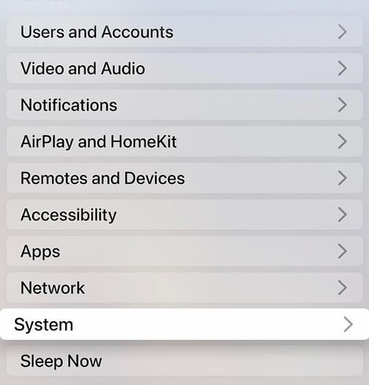 system option