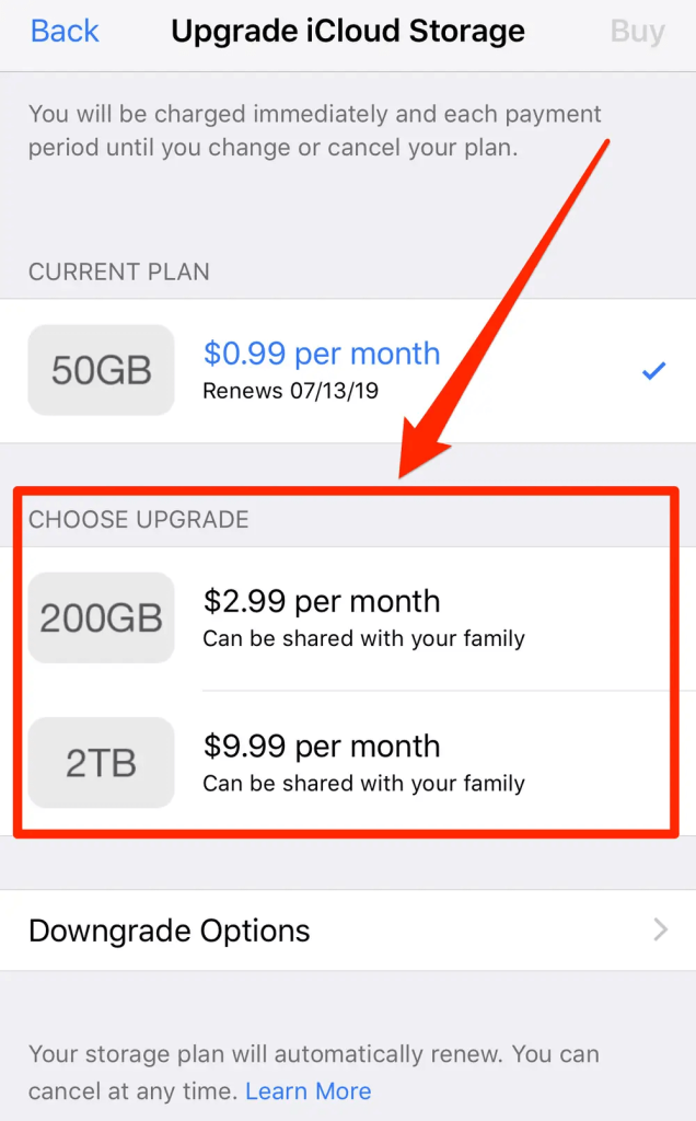 upgrade plan
