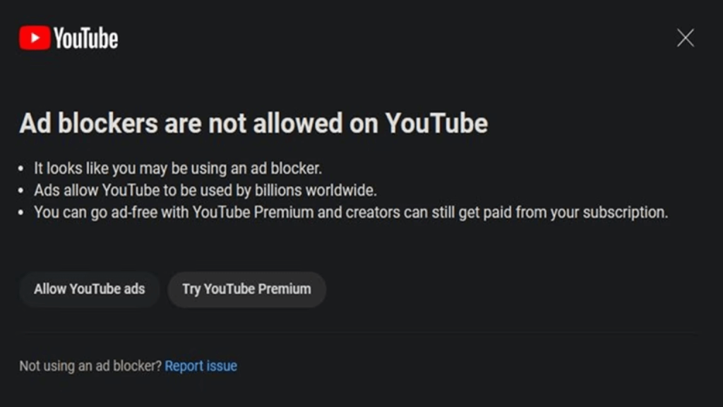 youtube issue