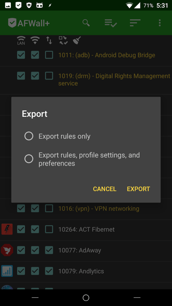 AFWall+ (Android Firewall +)