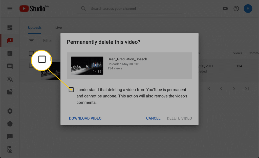 Delete video