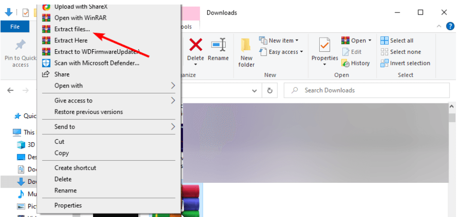 Extract file
