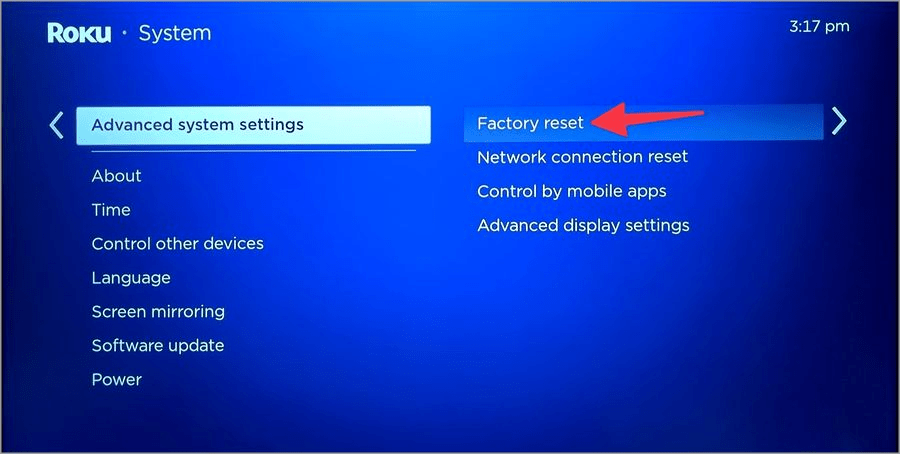 Factory reset