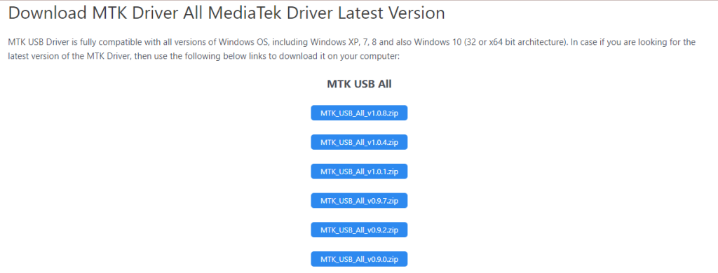 MTK USB Driver