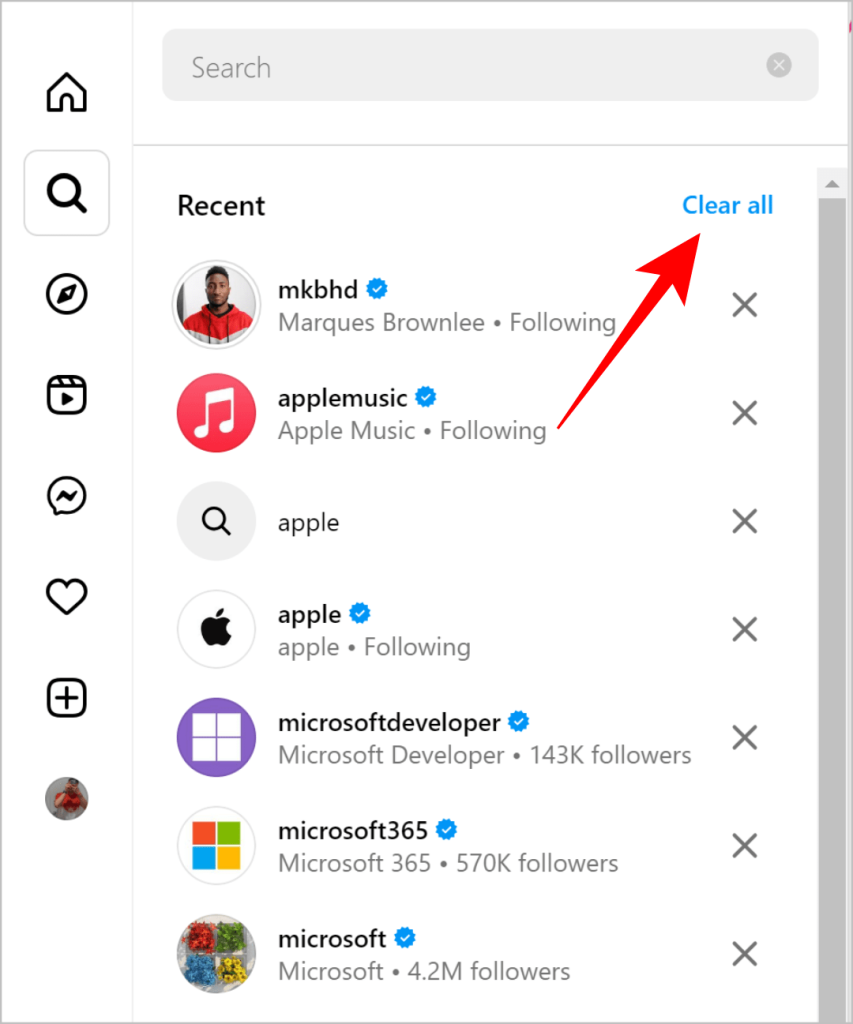 Remove Search History Using Browser