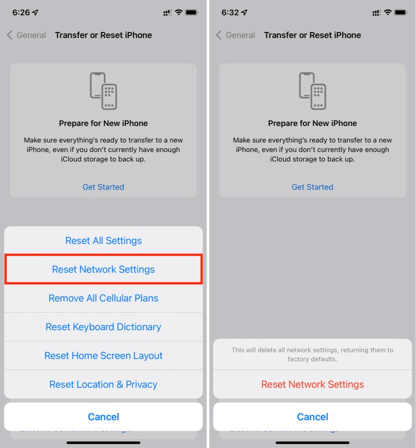 Reset Network Settings