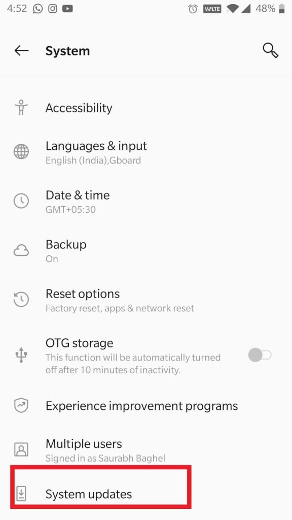 System Update