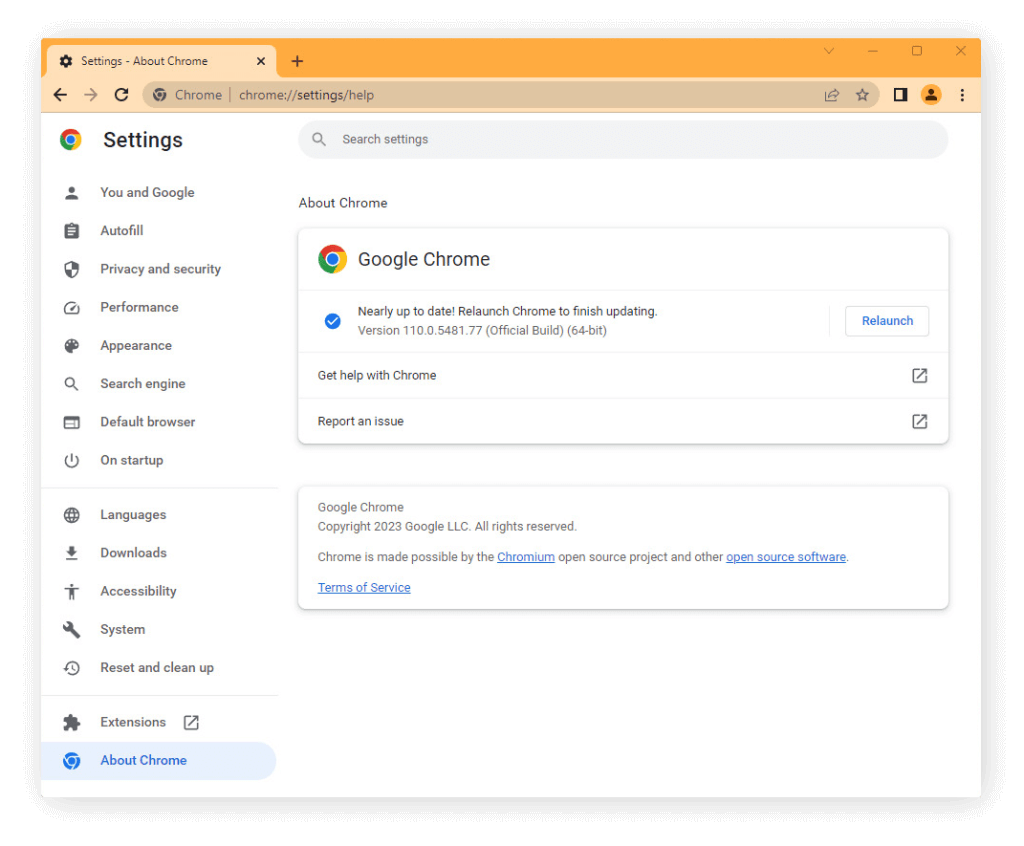Update Google Chrome