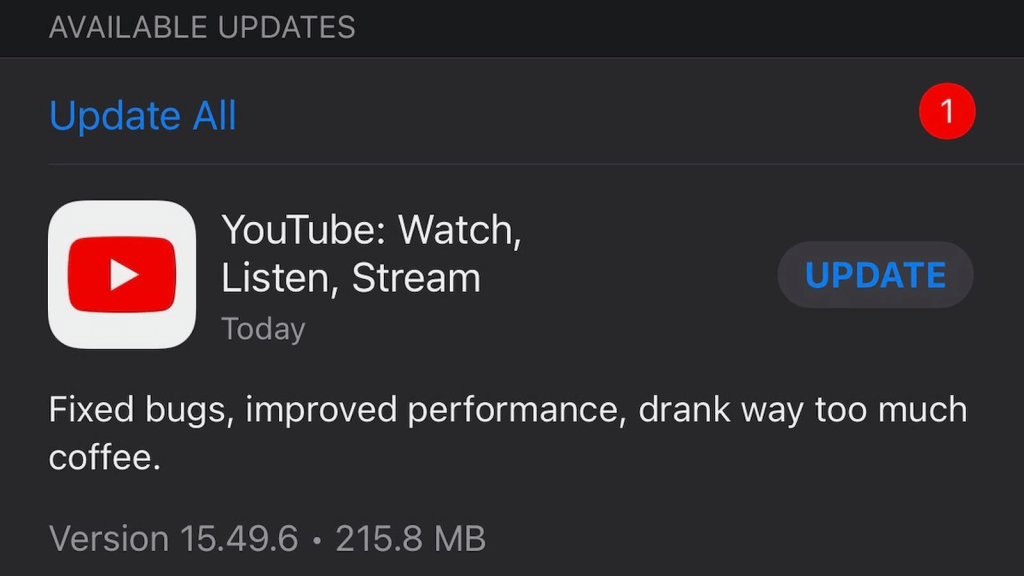 Update the YouTube App