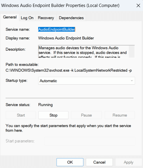 Windows Audio Endpoint