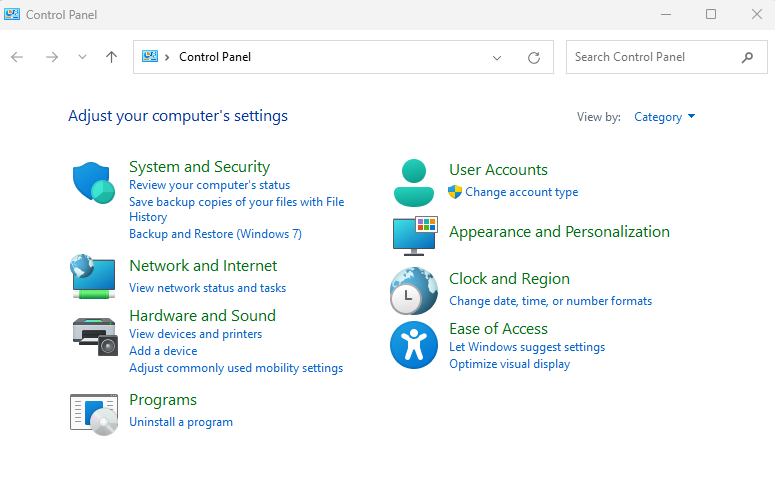 Windows Power menu