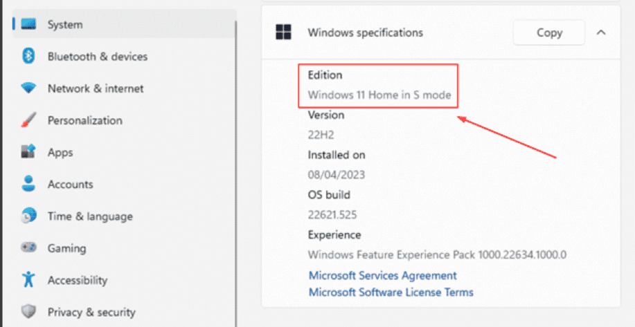 Windows Specifications