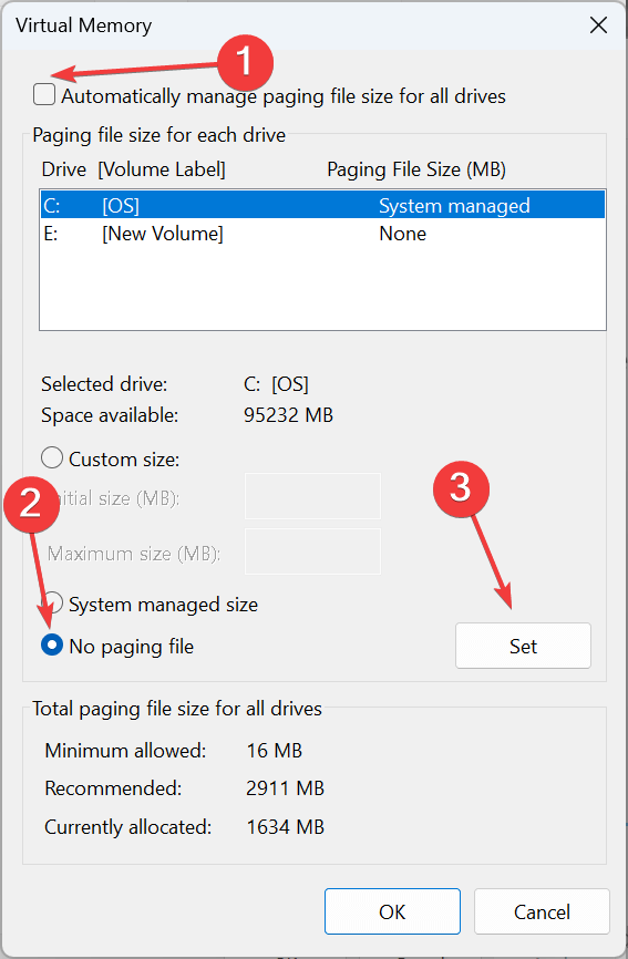 virtual memory size