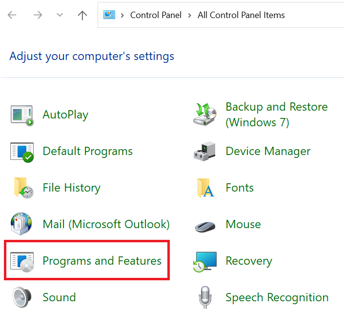 Program and features