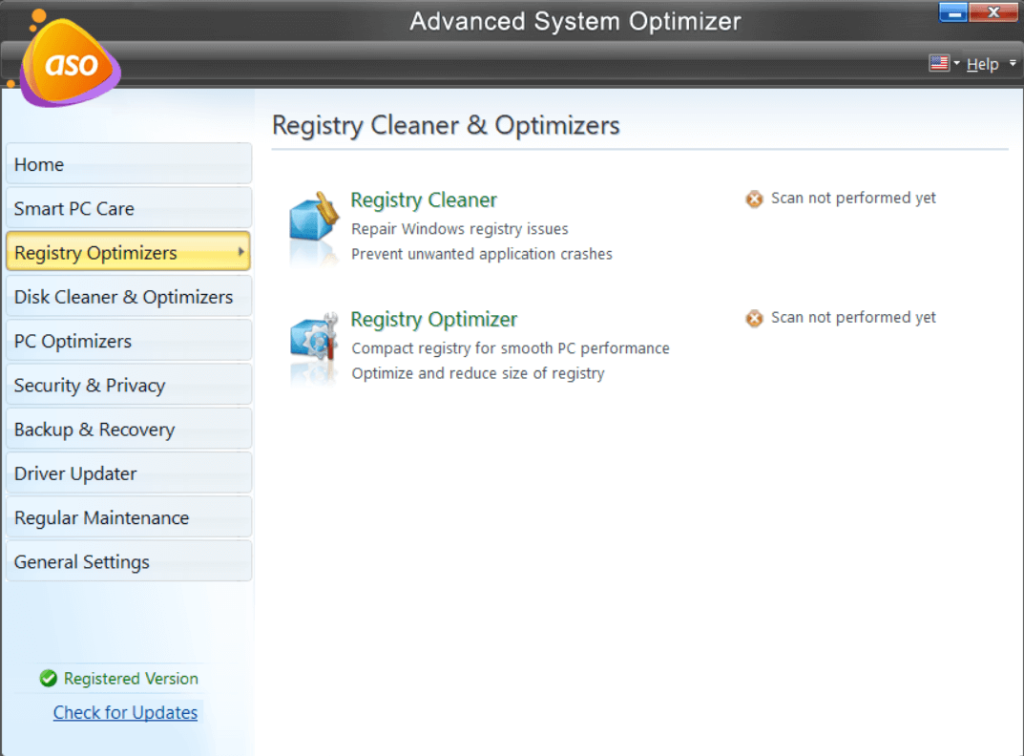 Registry cleaner