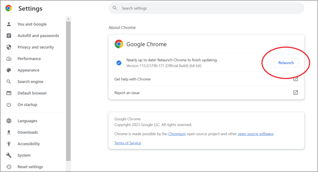 Update Chrome