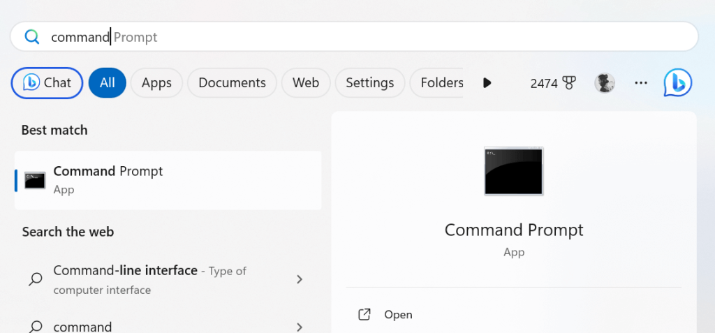 command prompt