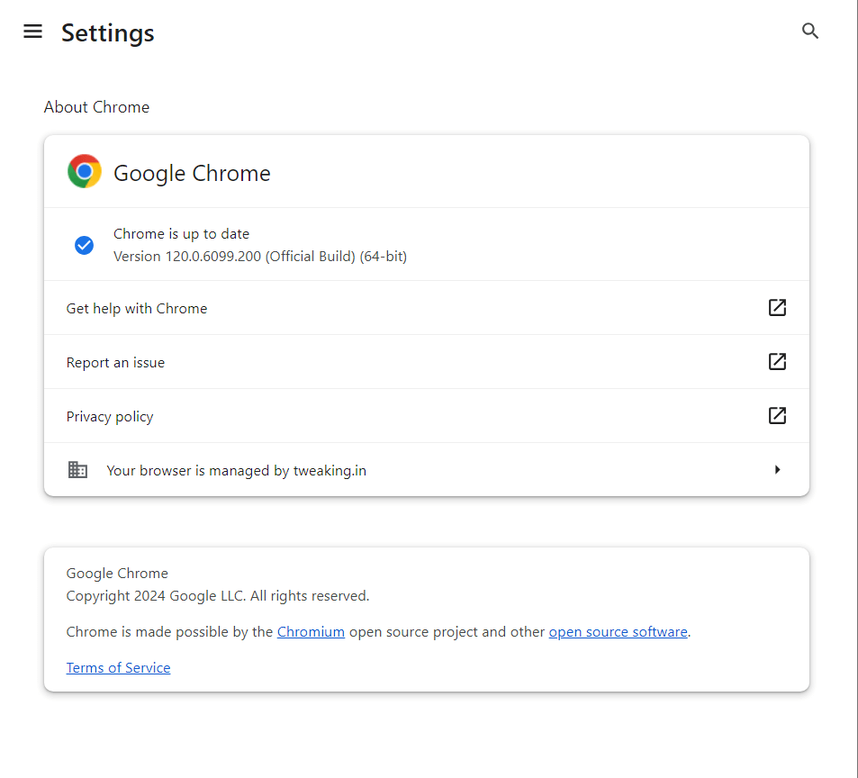 google chrome settings