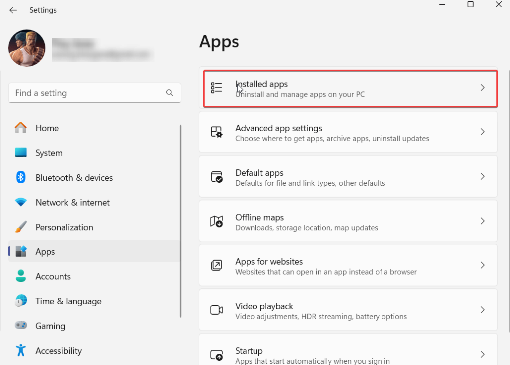 installed apps