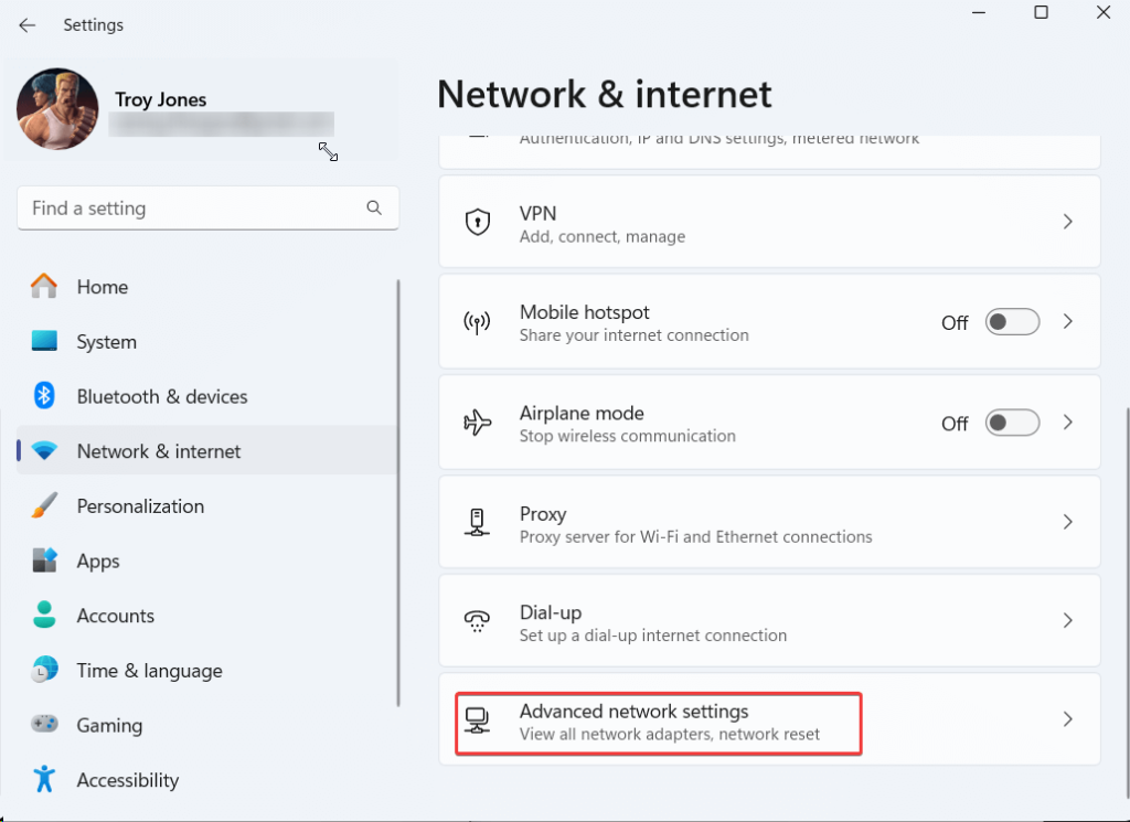 network settings